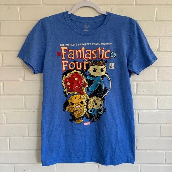 Set of 4 FUNKO POP Marvel Collector Corp Graphic Tees, ALL ADULT SZ SMALL EUC - Picture 1 of 4